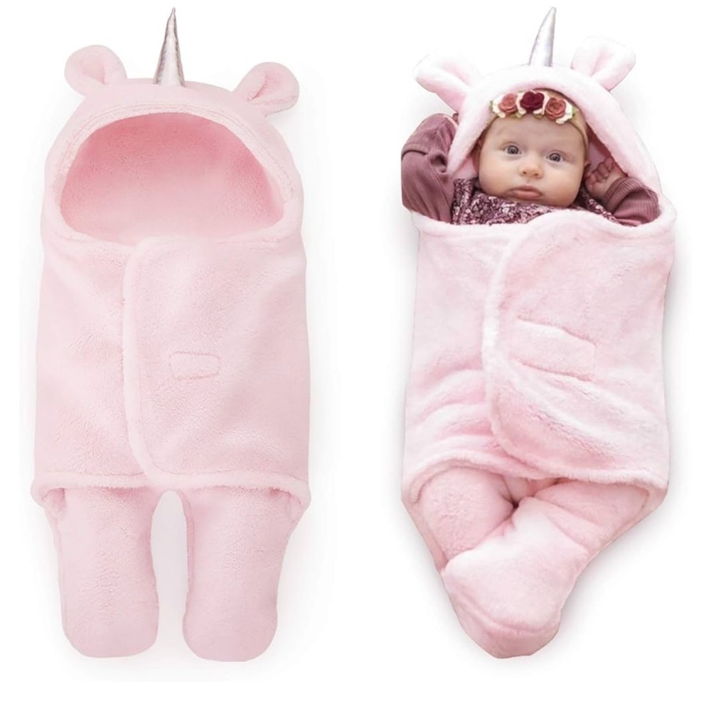 Upsimples Baby Girl's Size 0-9 Months Swaddle Blanket Sleeping Sack Pink Unicorn